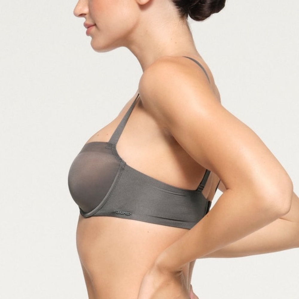 NEW Skims No Show Molded Unlimed Balconette Bra Gunmetal 34A NWT - Picture 2 of 7
